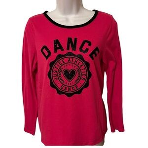 Justice Dance pink and black long sleeve top